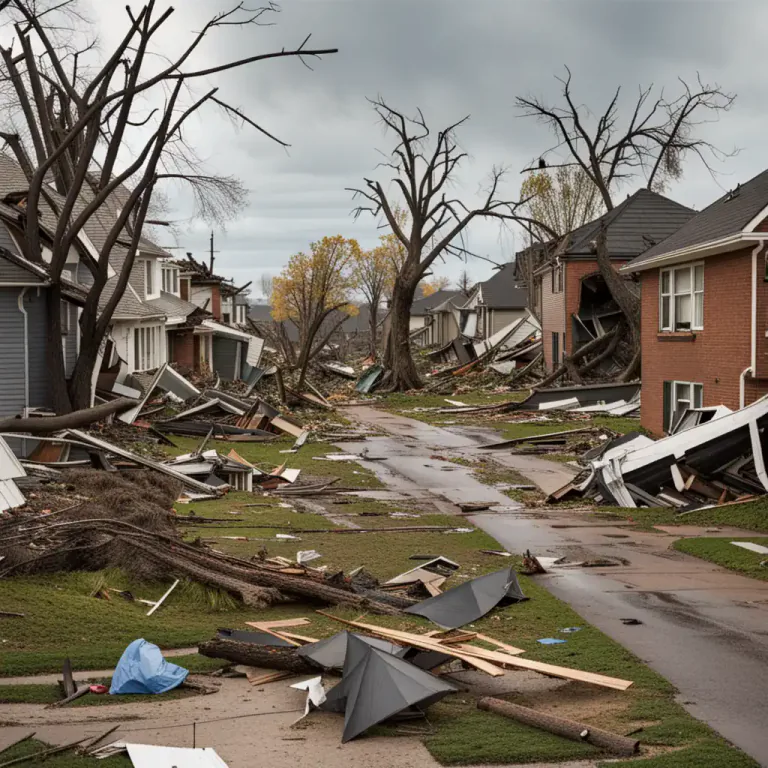 Visual representation of "carnage" - A situation of considerable damage or destruction