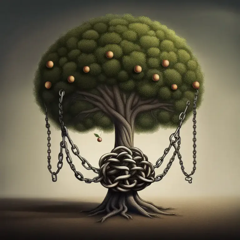 Visual representation of "a ball and chain" - A serious drawback or something that restricts or obstructs progress.