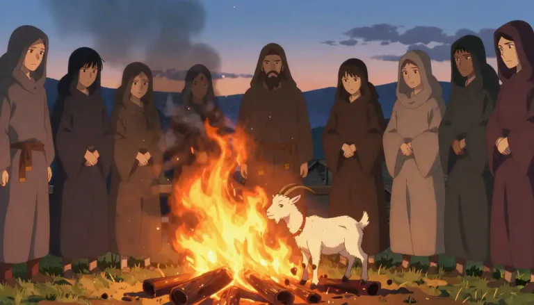 Visual representation of "immolate" - To destroy by burning, usually as a sacrifice