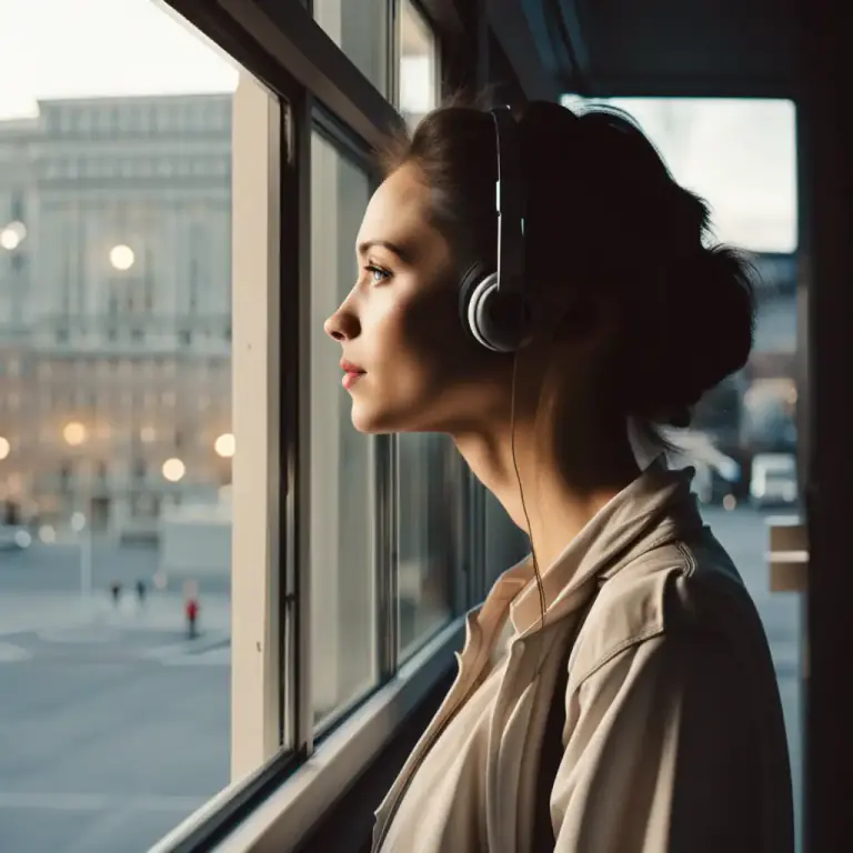 Visual representation of "listen" - to wait attentively for a sound or signal