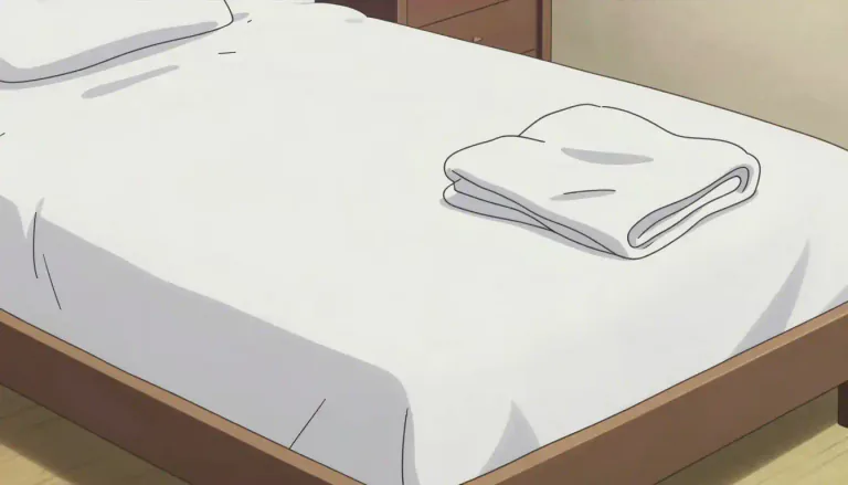 Visual representation of "sheet" - A large piece of cloth that you put on a bed, where you sleep