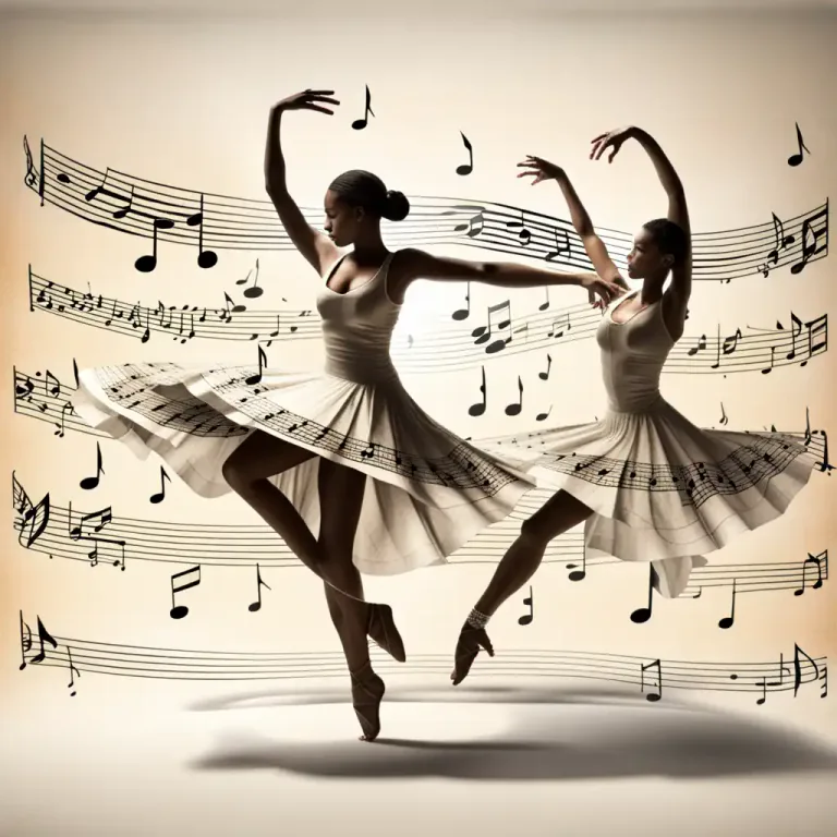 Visual representation of "movement" - A group of works in music, dance, or theater that are usually related in theme