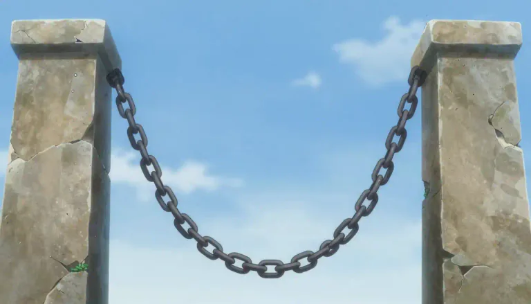 Visual representation of "catenary" - A catenary is the curve that a hanging chain or cable assumes under its own weight when supported at its ends.