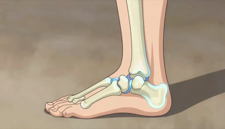 Visual representation of "subtalar" - relating to the joint in the ankle that connects the talus and calcaneus bones.