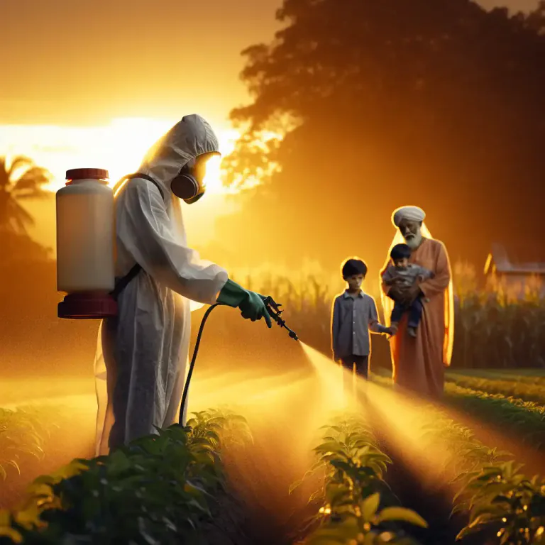 Visual representation of "pesticide" - Any chemical used to destroy or inhibit plant or animal life, especially those harmful to humans.