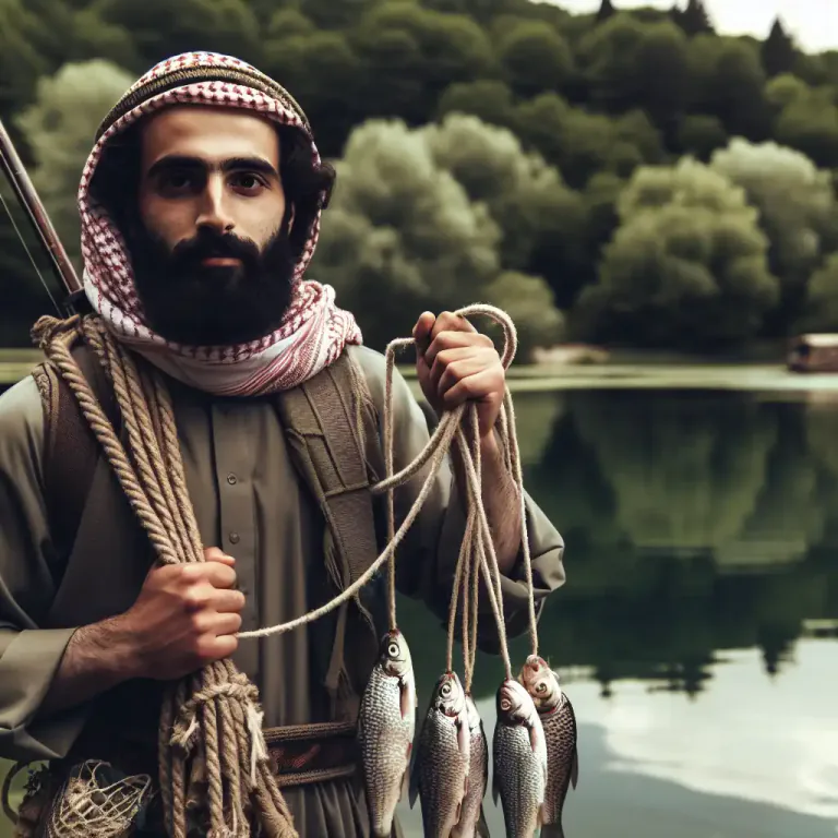 Visual representation of "stringer" - In fishing, a cord or chain for holding fish that have been caught.