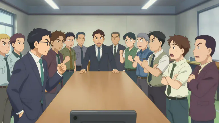 Visual representation of "confrontation" - A situation where there is angry disagreement between people or groups.