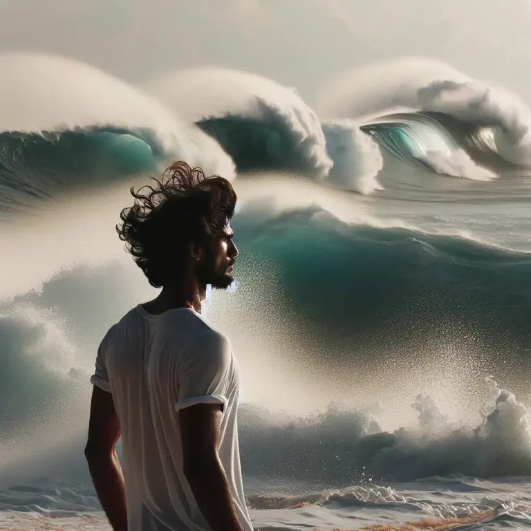 Visual representation of "scud" - The foam or spray that comes from the sea or ocean