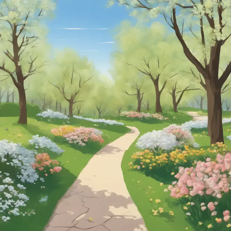 Visual representation of "spring" - The season after winter and before summer when plants begin to bloom.