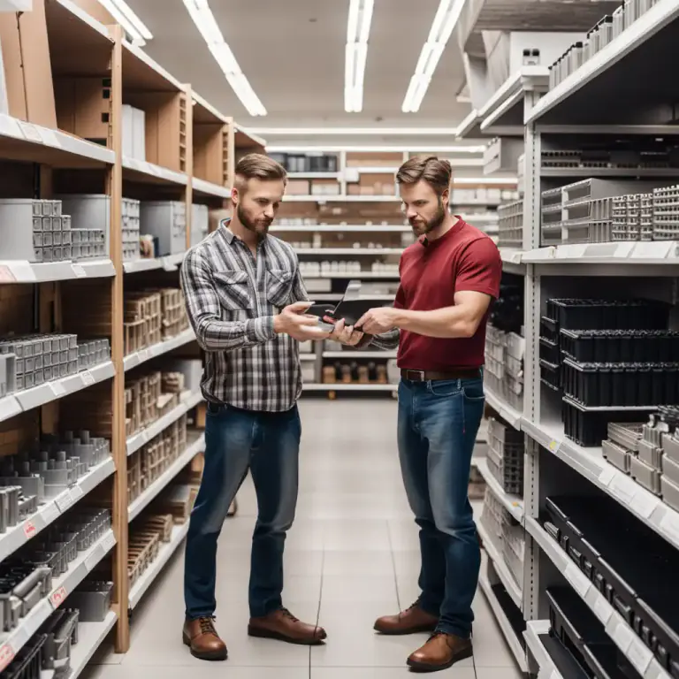 Visual representation of "stockman" - An assistant in a shop or store, who orders, stores, and sells goods, especially in the hardware, building supplies or automotive parts industry