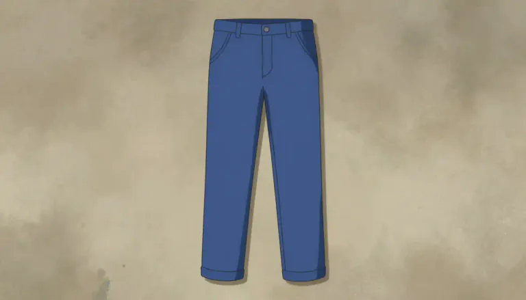 Visual representation of "trouser" - A piece of clothing that covers the body from the waist to the ankles, divided into two parts to cover each leg.
