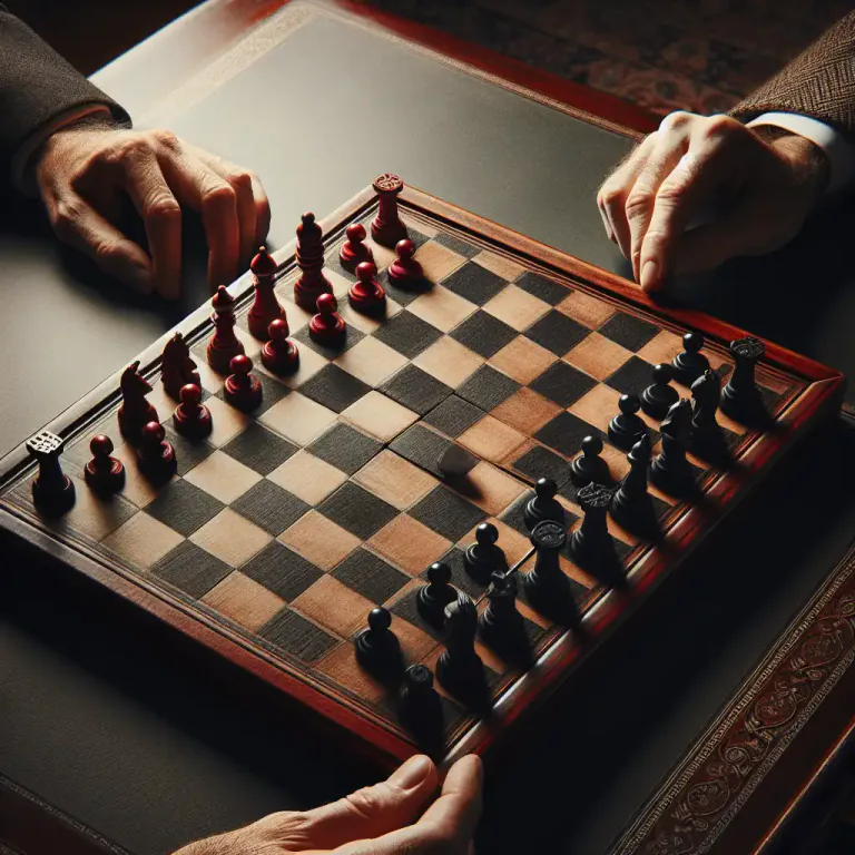 Visual representation of "checker" - A game of checkers, played on a checkerboard with pieces that can only move diagonally.