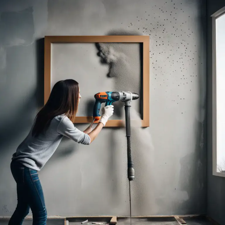 Visual representation of "drill into" - To make a hole in something using a drill