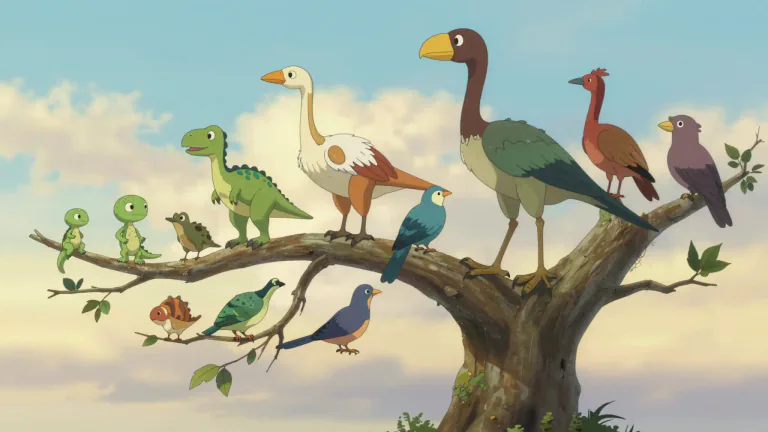 Visual representation of "phylogeny" - The history of the evolution of a species or group of organisms from earlier forms.