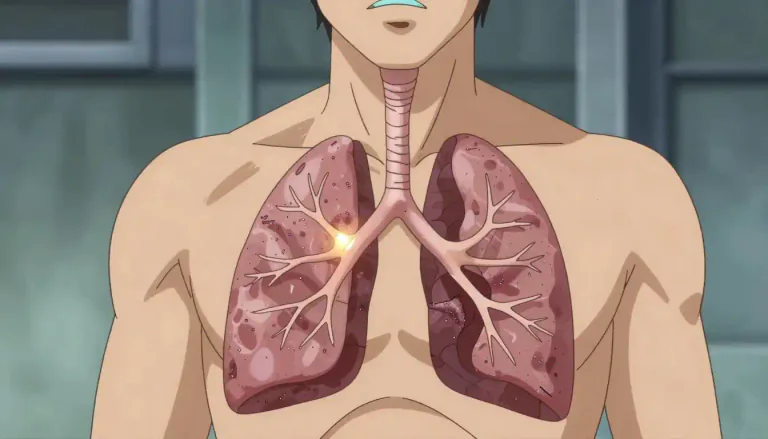 Visual representation of "asbestosis" - A condition that results from prolonged exposure to asbestos, characterized by lung inflammation and fibrosis.