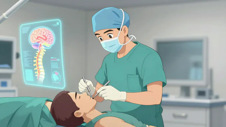 Visual representation of "neurosurgeon" - A doctor who specializes in the surgery of the nervous system, especially the brain and spinal cord.
