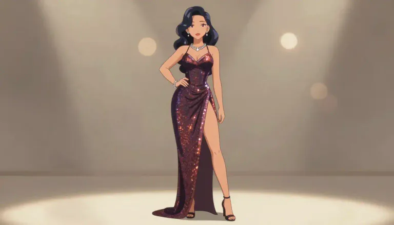 Visual representation of "glam" - Glam refers to a sense of glamour, which indicates a stylish and attractive appearance that can be visually striking.