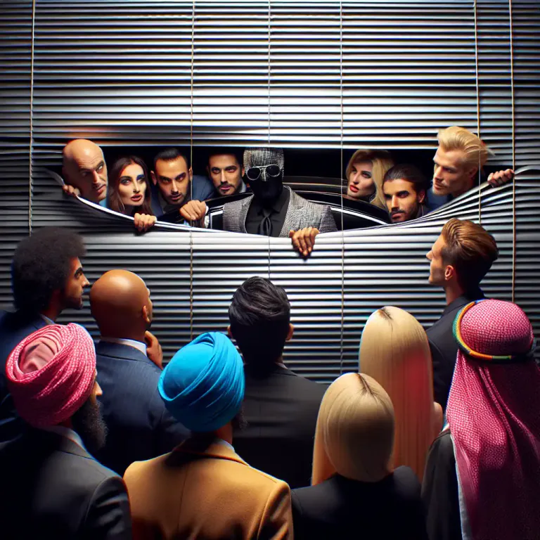 Visual representation of "prurience" - A strong desire to know about something private or secret