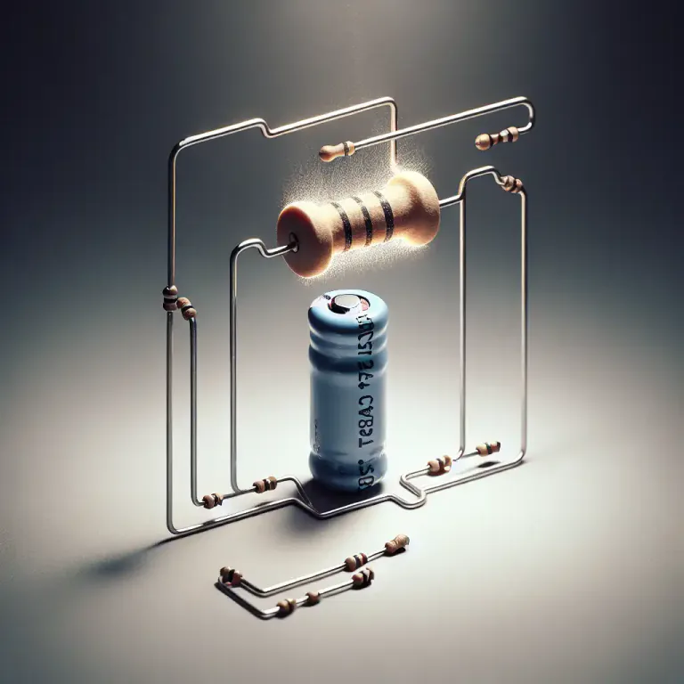 Visual representation of "bleeder" - A resistor connected across a capacitor in a power supply to discharge the capacitor when power is turned off.
