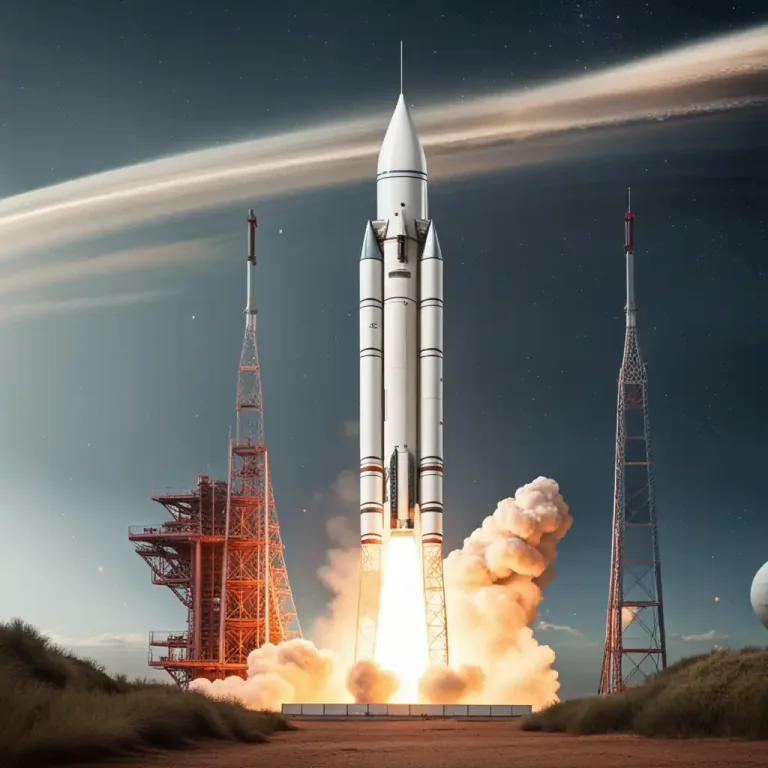 Visual representation of "launch" - To send a missile, spacecraft or satellite into the sky or into space