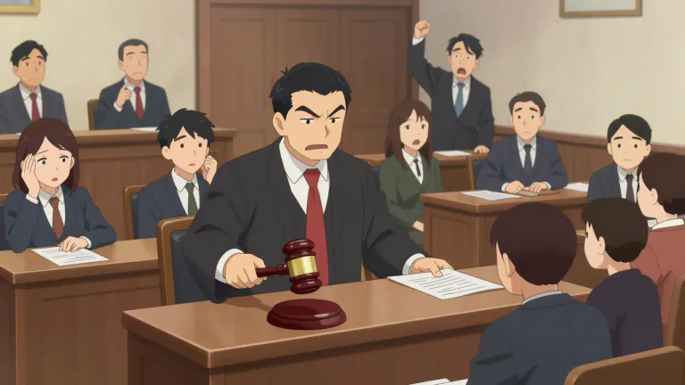 Visual representation of "mistrial" - A trial that is invalid or inconclusive.
