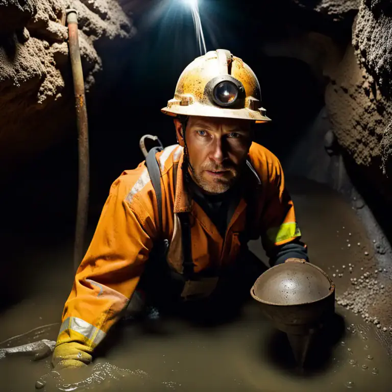 Visual representation of "trapper" - In mining, a person who removes trapped water and mud