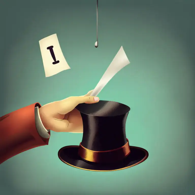 Visual representation of "out of a/the hat" - To make a decision or choose something in a way that seems random and without a clear reason.