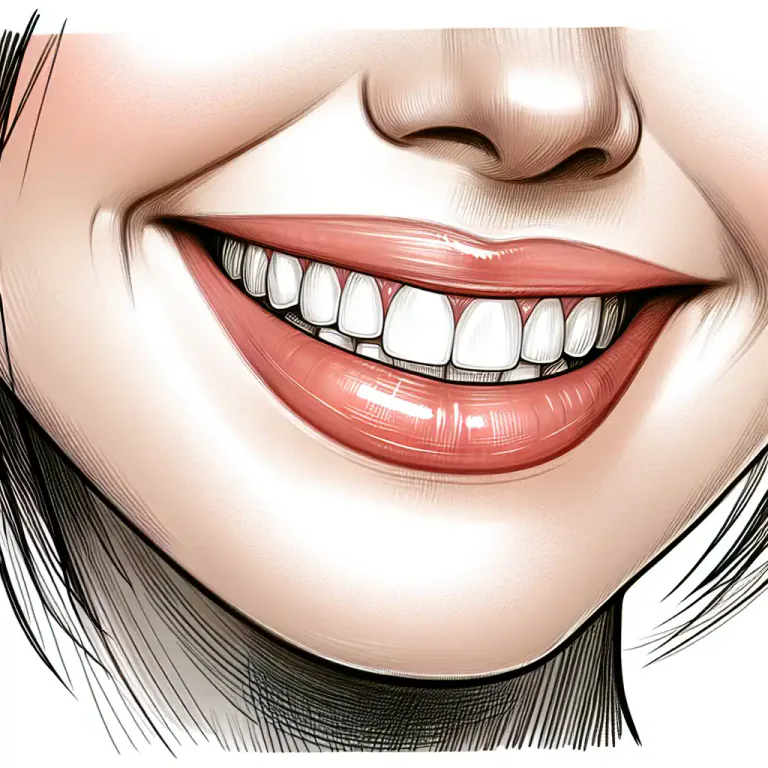 Visual representation of "gummy" - Referring to the conditions in which an excessively high amount of gum is shown when smiling; usually due to having short upper teeth or an overly long upper lip.