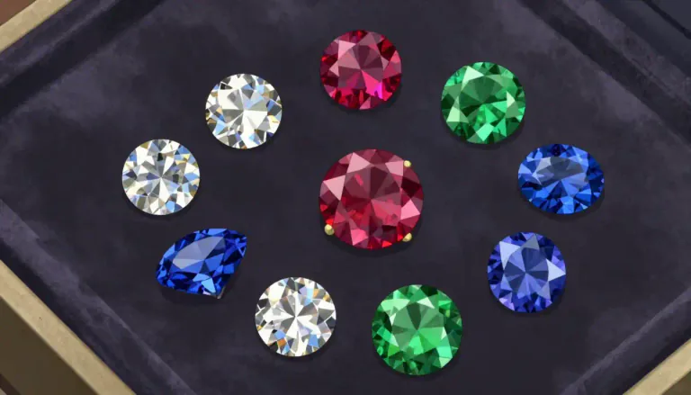 Visual representation of "jewel" - A precious stone, usually small and cut in a particular shape
