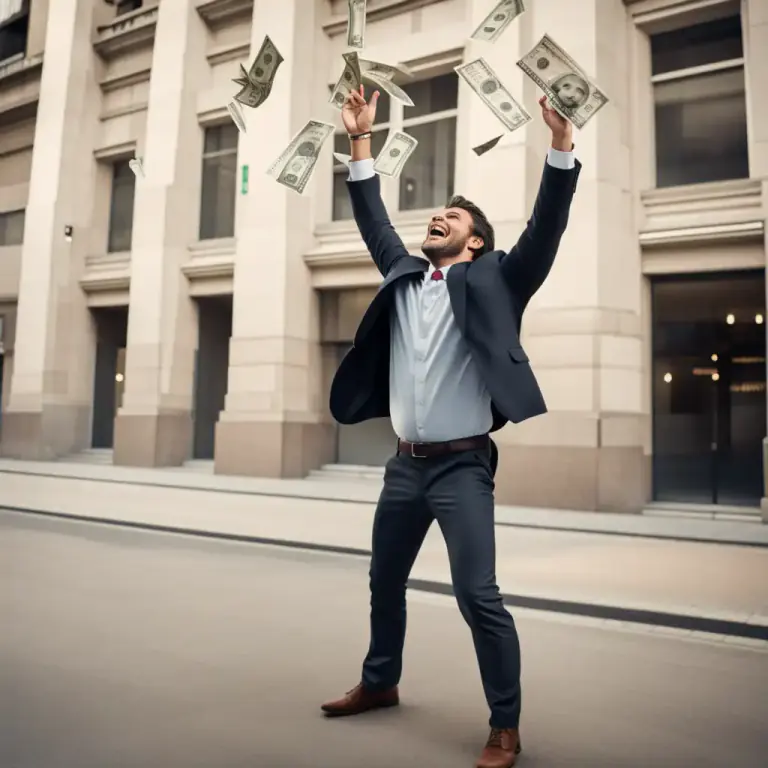 Visual representation of "on easy street" - in a situation with a lot of money and no financial worry