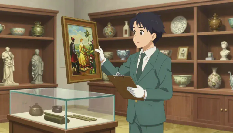 Visual representation of "curator" - A person who is in charge of a museum, library, etc.