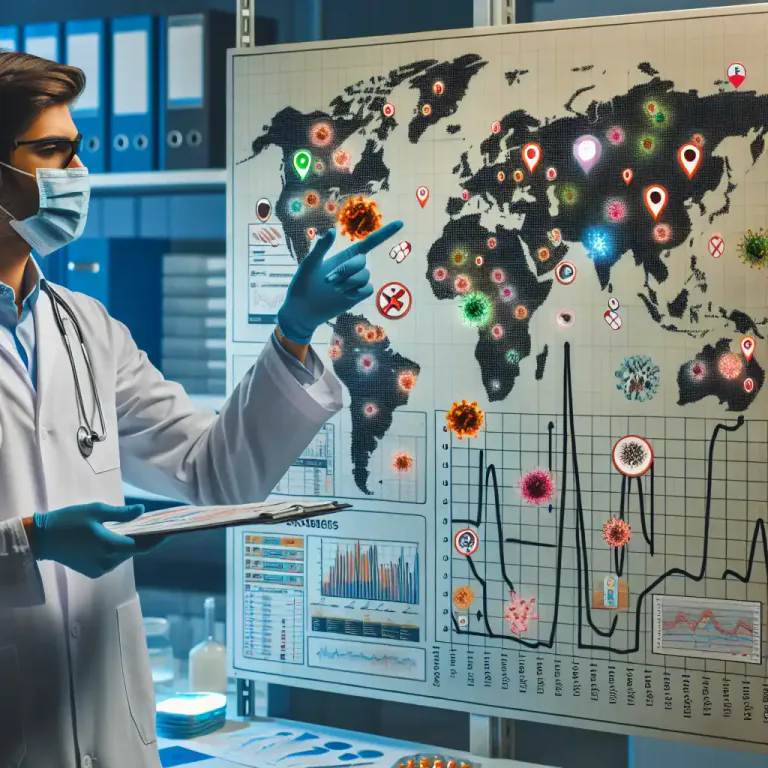 Visual representation of "epidemiologist" - A person who studies the factors determining and influencing the frequency and distribution of diseases, injury, and other health outcomes.