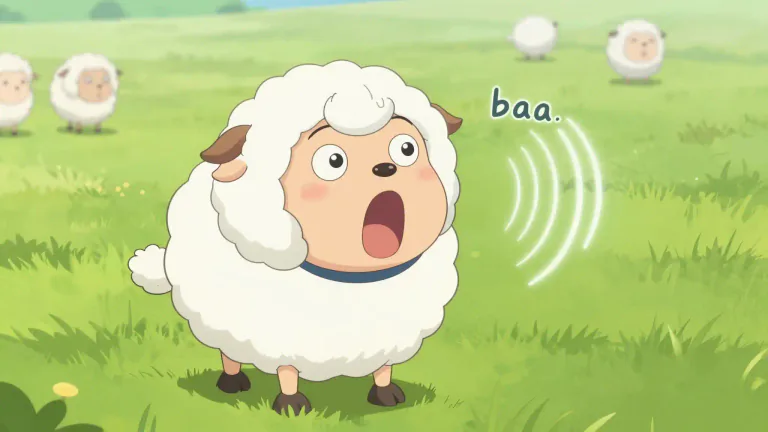 Visual representation of "baa" - The sound sheep and lambs make