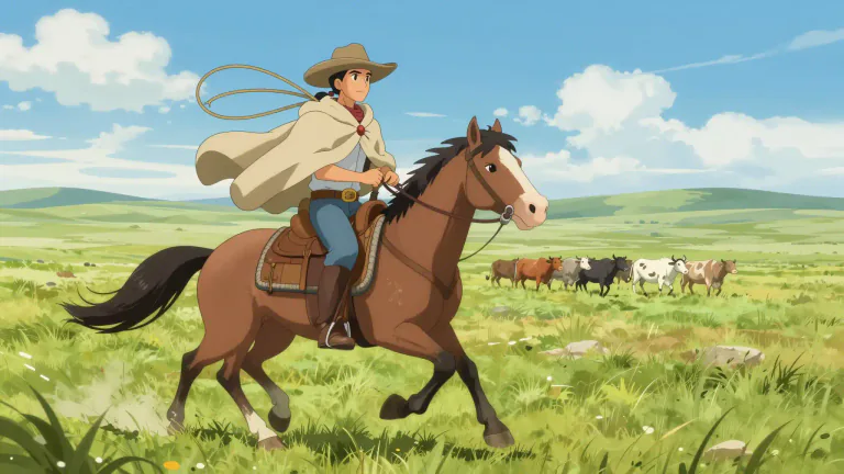 Visual representation of "gaucho" - A cowboy from the South American regions like Argentina, Uruguay, and Brazil.