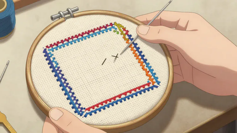 Visual representation of "sampler" - a piece of embroidery, sewing, or machine work used to show skill in needlework