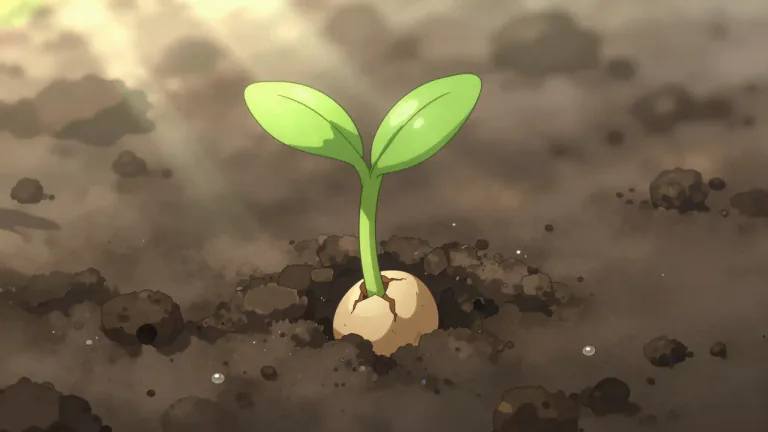 Visual representation of "sprout" - When a plant, seed or similar starts to grow