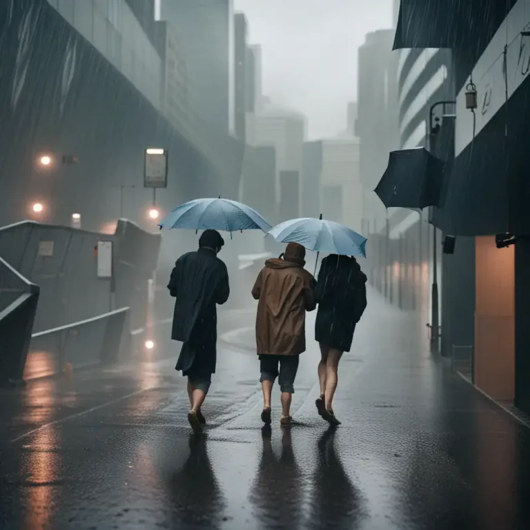 Visual representation of "deluge" - A heavy fall of rain