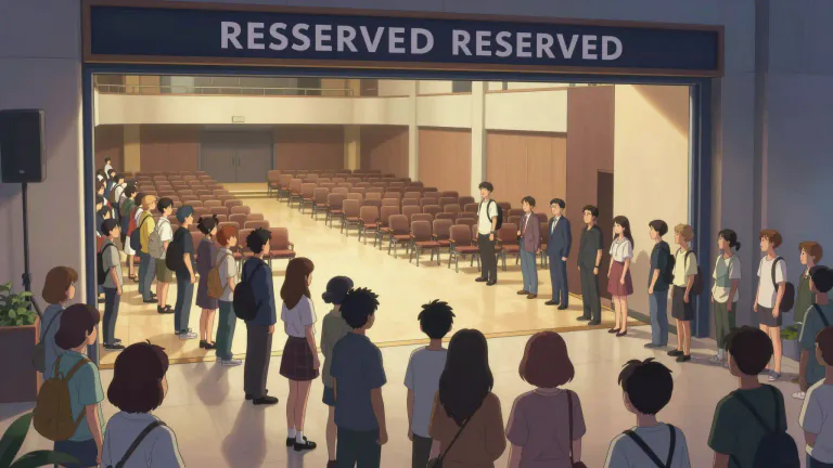 Visual representation of "unreserved" - Not held back or kept for a specific person or purpose