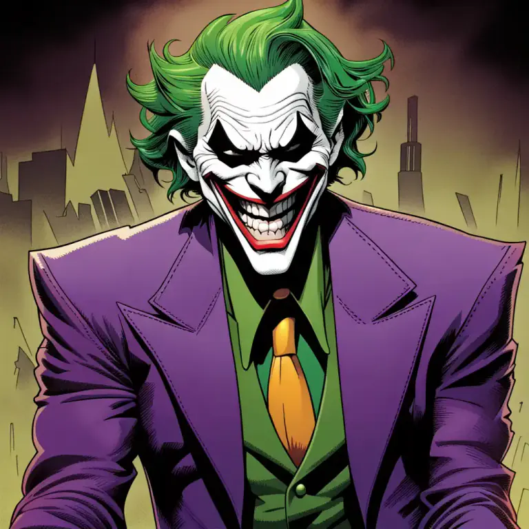 Visual representation of "joker" - A character in comic books and movies, who is a main enemy of Batman.