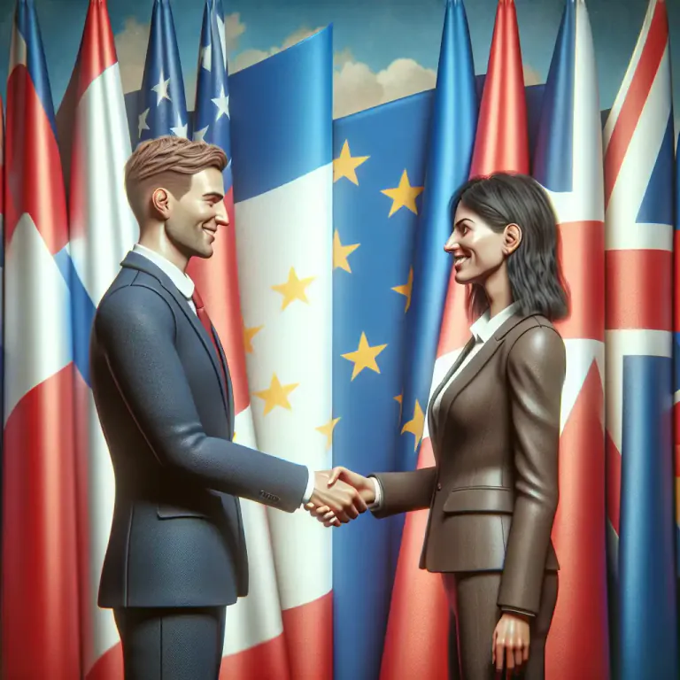 Visual representation of "diplomatically" - In a way that relates to diplomacy or international relations.