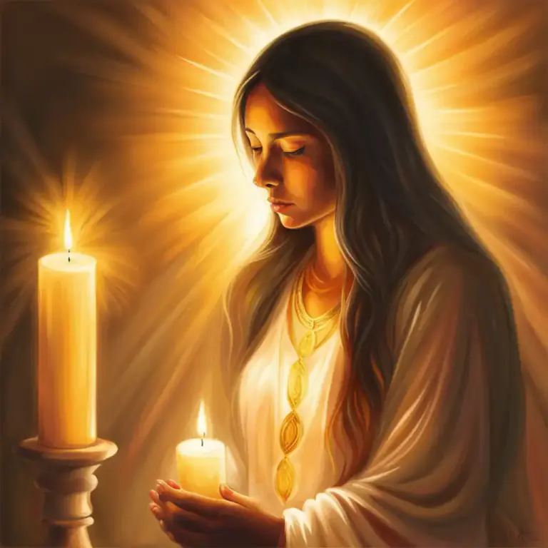 Visual representation of "prayer" - The act of saying or thinking a prayer.