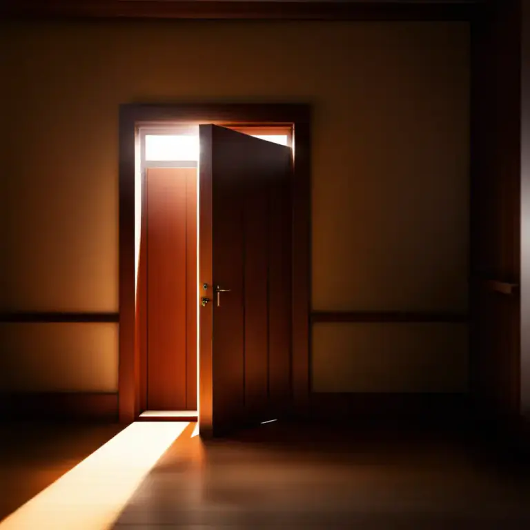 Visual representation of "ajar" - Open slightly