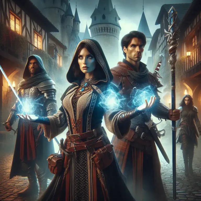 Visual representation of "sorcerer" - In gaming, a character who uses magic