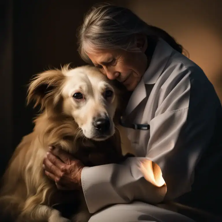 Visual representation of "euthanasia" - The act of purposely ending the life of an animal to prevent further suffering or overpopulation.
