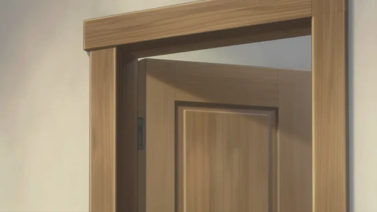 Visual representation of "doorpost" - A vertical post at the side of a door frame that supports the door.