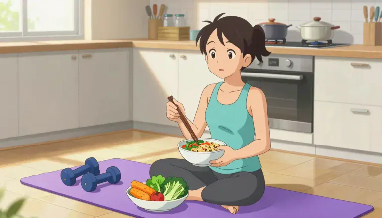 Visual representation of "healthily" - In a way that is good for one's mental or physical condition