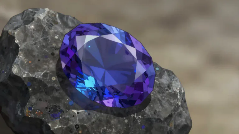 Visual representation of "tanzanite" - Tanzanite is a rare blue-violet gemstone that is a variety of the mineral zoisite, found only in Tanzania.