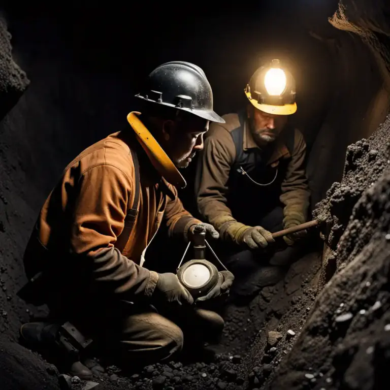 Visual representation of "seam" - A layer or vein of minerals or coal underground.