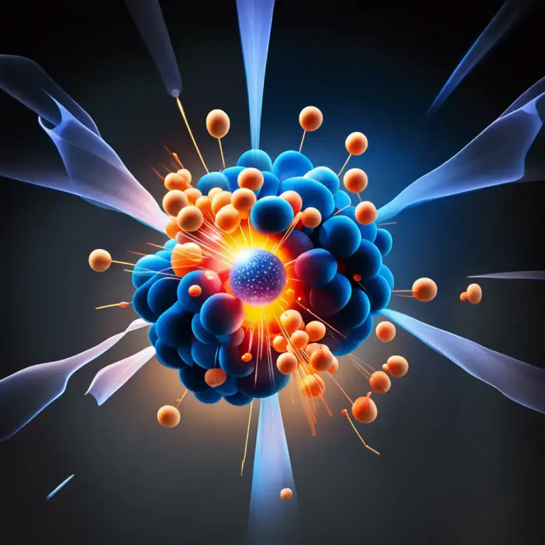 Visual representation of "transmutation" - The changing of one element into another by nuclear reaction.