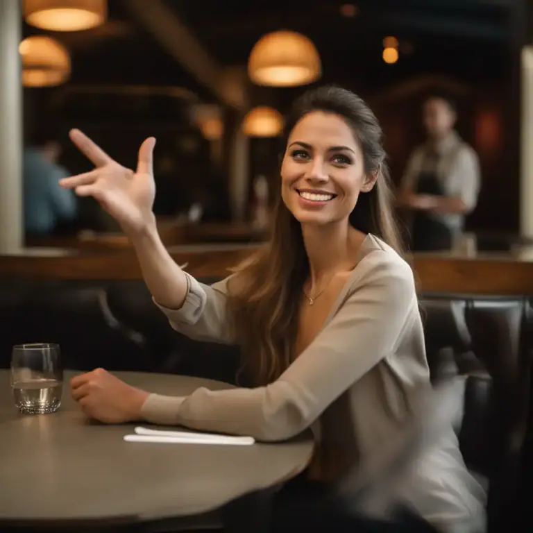 Visual representation of "wave aside" - To physically move someone or something out of the way by using a motion with your hand.